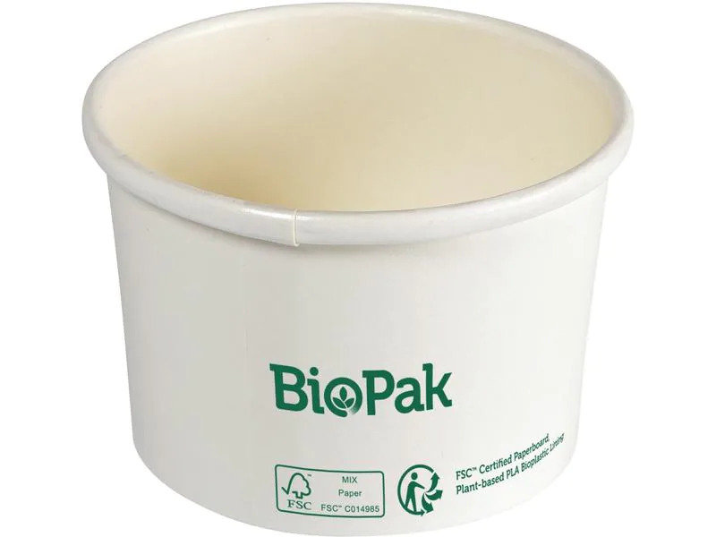 BioPak Salat-Schale Ronda 240 ml, Weiss, 25 Stück