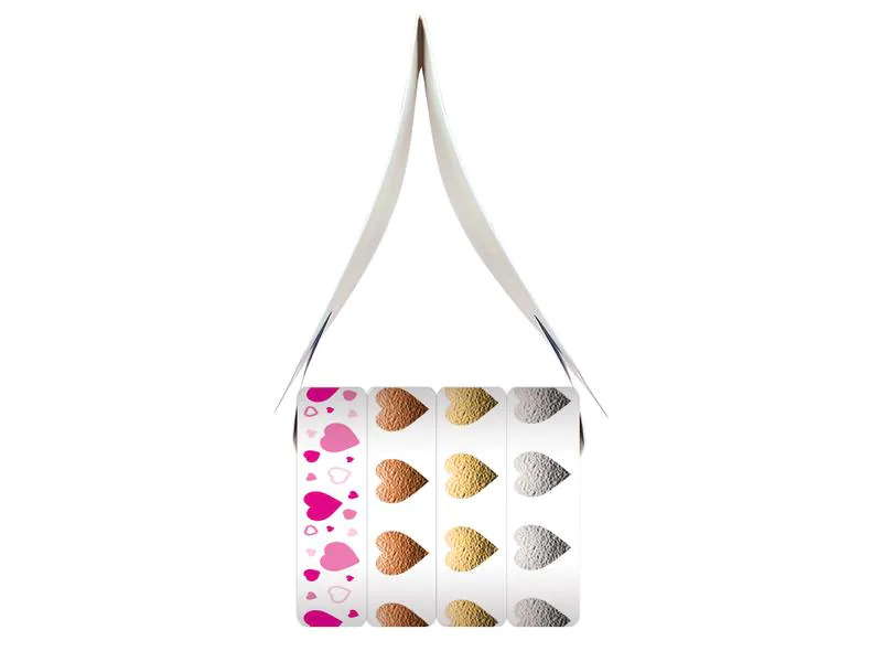 URSUS Washi Tape Herzen 4 Stück, Mehrfarbig