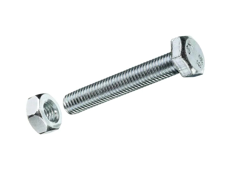 Krafter Sechskantschrauben M 6 x 30 mm mit Muttern Stahl, 6 Stück