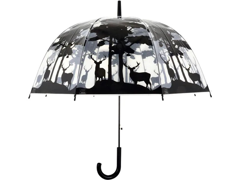 Esschert Design Schirm Wald Schwarz/Transparent