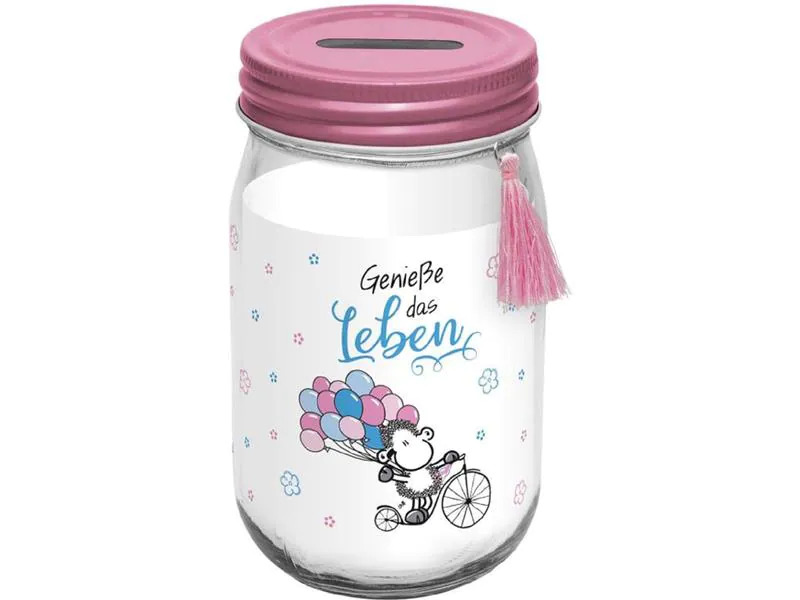 Sheepworld Spardose Geniesse das Leben 13.8 x 8 cm, Glas