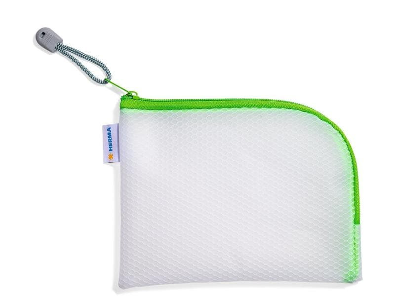 HERMA Etui Mesh Bag A6, 10.5 x 14.8 cm, Grün/Weiss