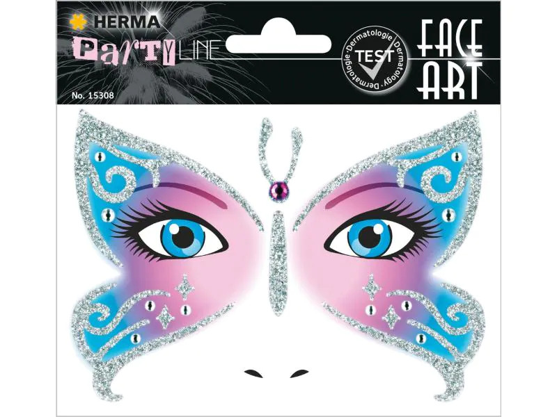 Herma Stickers Tattoos Face Art Butterfly, 1 Stück