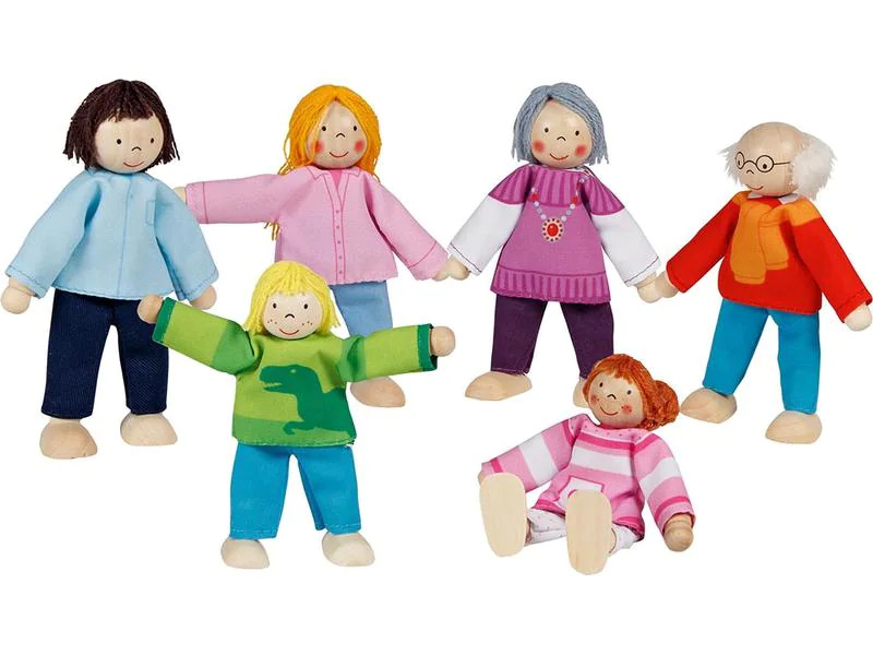 Goki Biege Puppe Moderne Familie 6-teilig