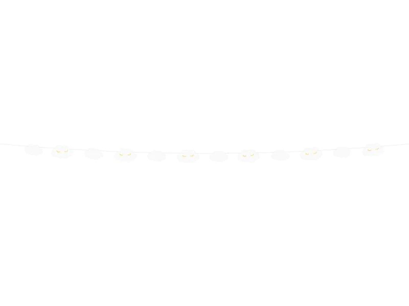 Partydeco Girlande Wolken 145 x 5.5 cm, Weiss
