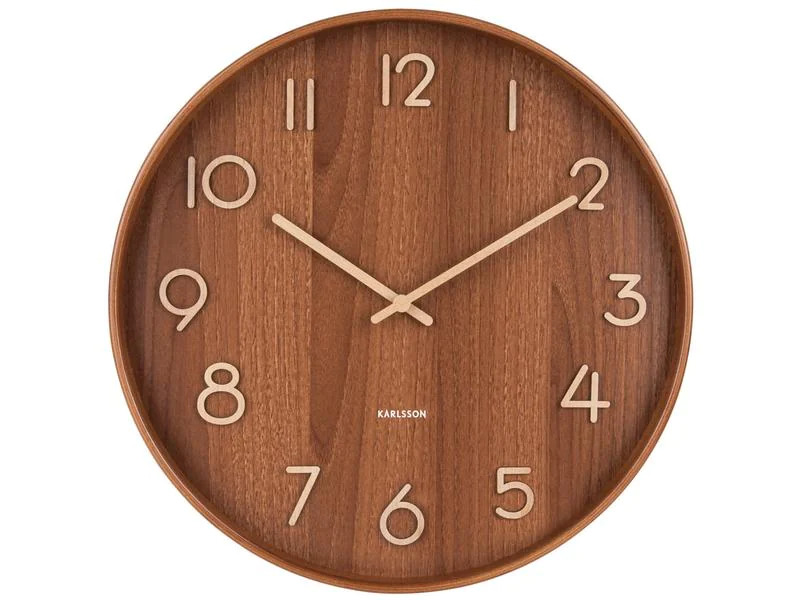 KARLSSON Wanduhr Pure Ø 40 cm, Dunkelbraun