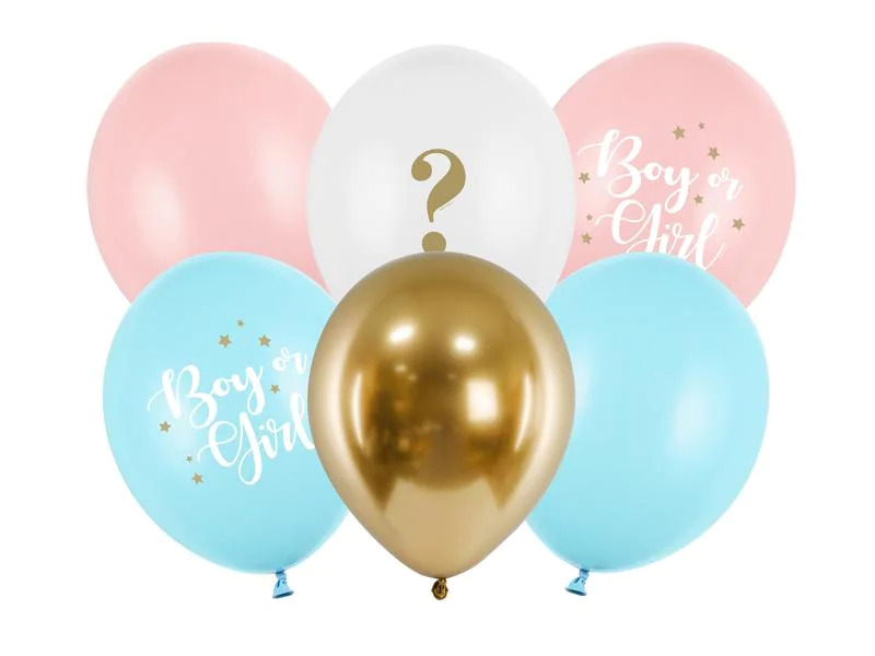 Partydeco Luftballon Boy or Girl – mix Ø 30 cm, 6 Stk.