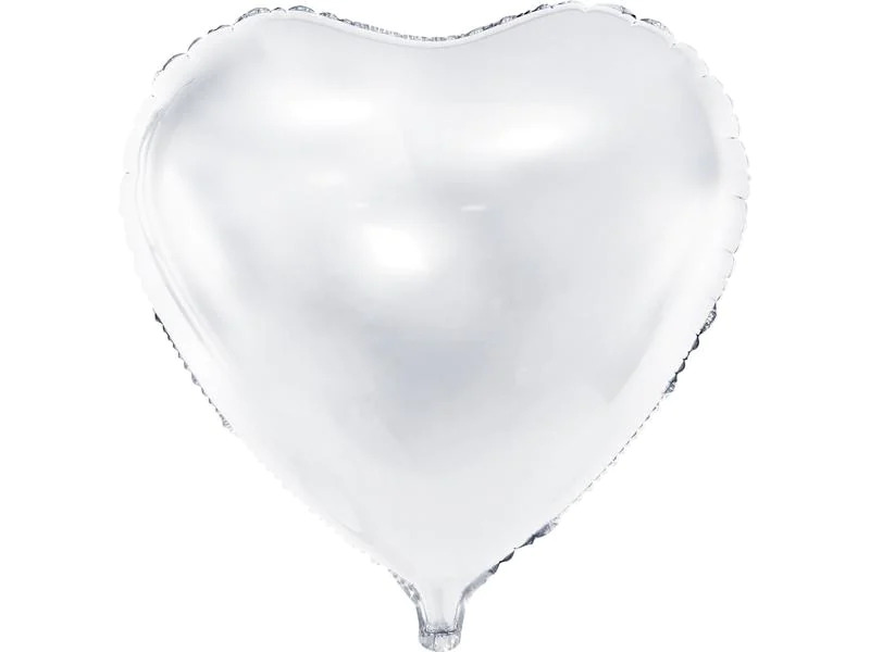 Partydeco Folienballon Herz Weiss