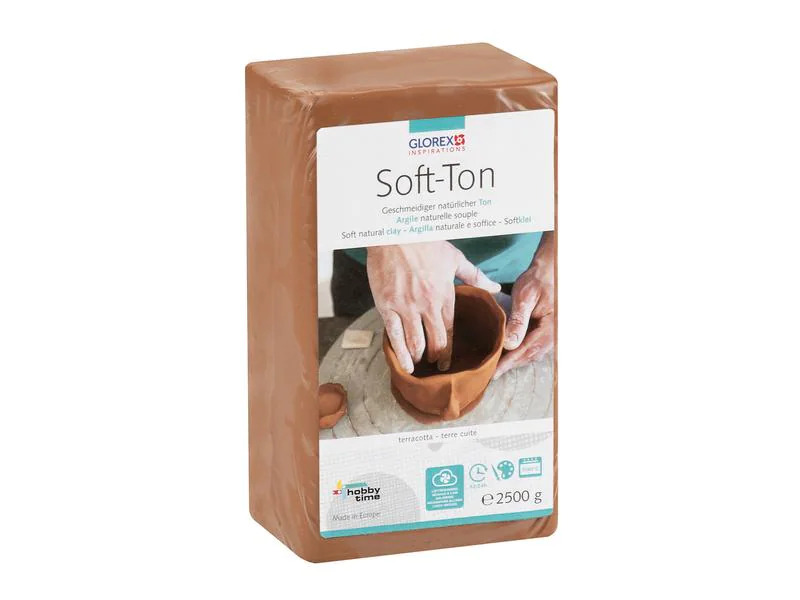 Glorex Modelliermasse Soft-Ton 2500g, Terracotta