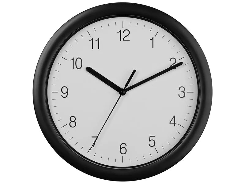TFA Dostmann Wanduhr mit Sweep Ø 25.4 cm, Schwarz