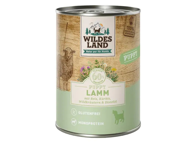 Wildes Land Nassfutter Puppy Lamm &amp; Kürbis &amp; Reis 400 g