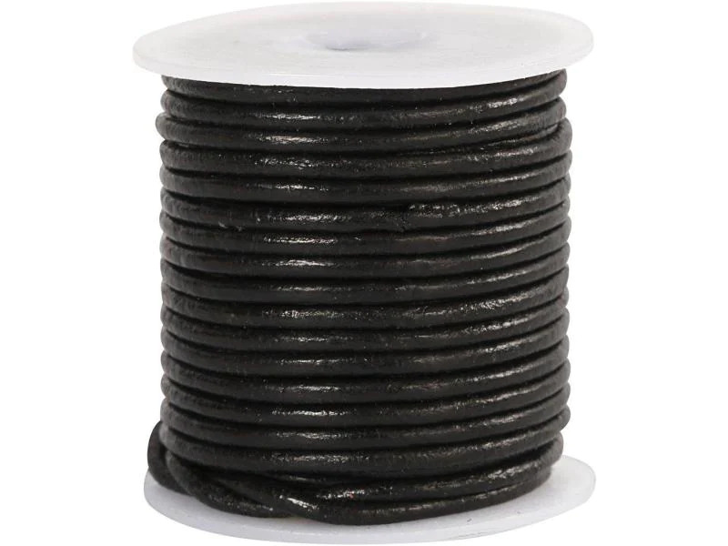 Creativ Company Lederband 2 mm, Schwarz, 10 m