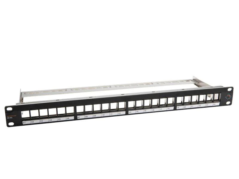 Dätwyler IT Infra Patchpanel KS 24x für 24x RJ45 Keystone 19 Rack schwarz