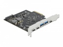 Delock PCI-Express-Karte USB 3.1 Gen2 - 3x USB-C + 2x USB-A