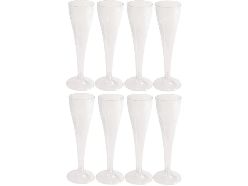 Weita Einweg-Sektglas mit Stiel 8 Stück