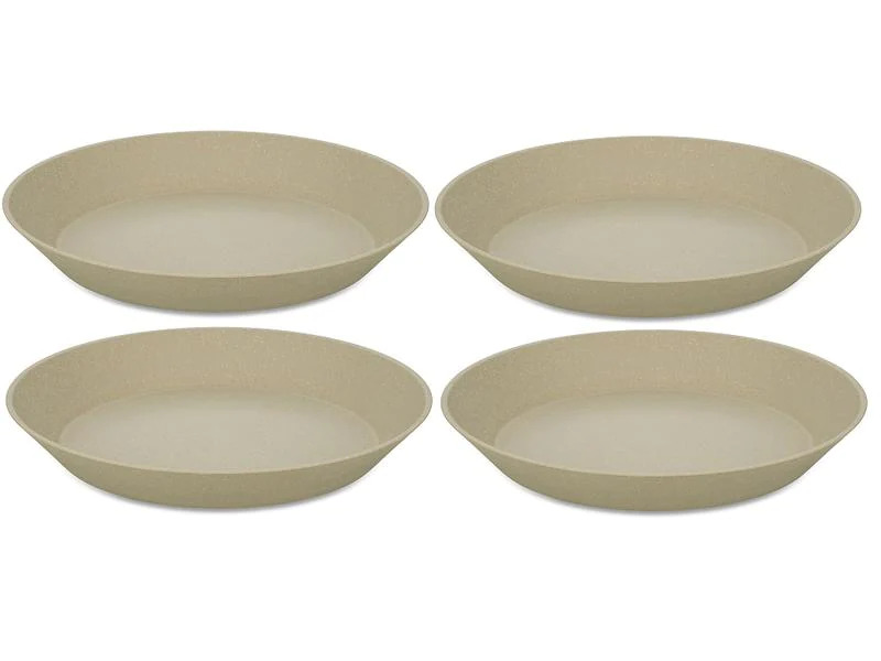 Koziol Suppen- &amp; Pastateller Connect 24 cm, 4 Stück, Sand/Gelb