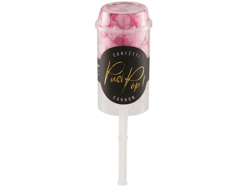 Partydeco Konfettikanone Push-Pop Ø  8 mm, 1 Stück, Pink