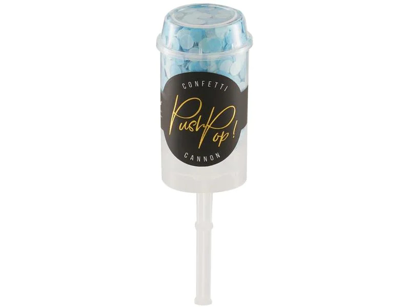 Partydeco Konfettikanone Push-Pop Ø  8 mm, 1 Stück, Blau