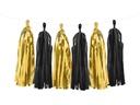 Partydeco Girlande Quasten 1.5 m, Gold/Schwarz