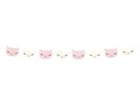 Partydeco Girlande Katze 1.4 m, Rosa/Weiss