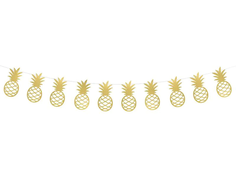 Partydeco Girlande Ananas 150 x 13 cm, Gold