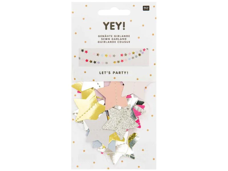Rico Design Weihnachtsschmuck 2 m Girlande, Sterne
