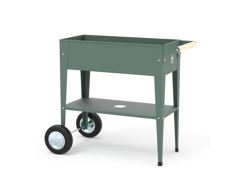 Herstera Hochbeet Urban Garden Trolley, 75 x 35 x 80 cm, Oak Green