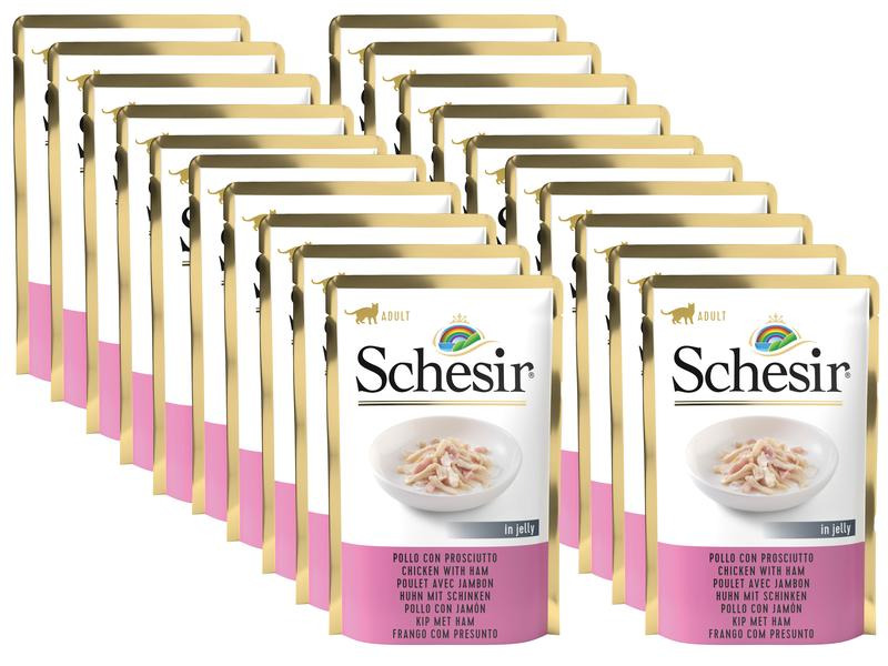 Schesir Nassfutter Huhn &amp; Schinken in Gelée, 20 x 85 g