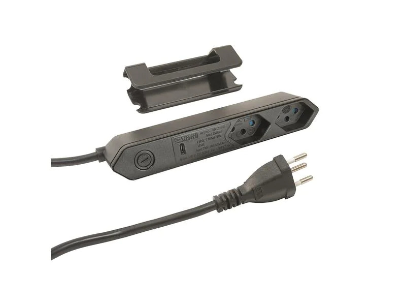 STEFFEN Steckdosenleiste STEBA IQ 2xT13 1xUSB-C PD 18W Schwarz