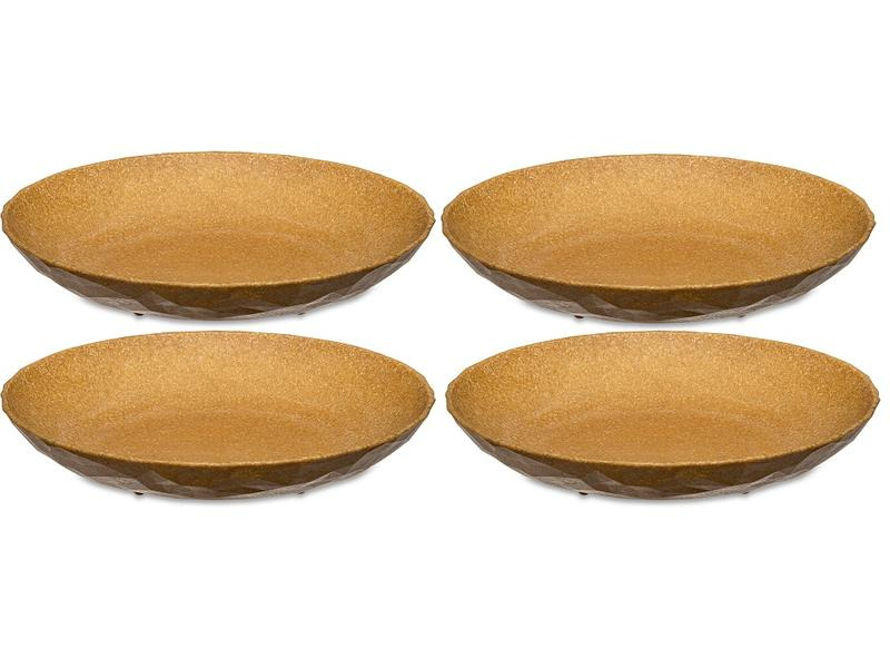 Koziol Suppen- &amp; Pastateller Club 4 Stück, Beige/Hellbraun