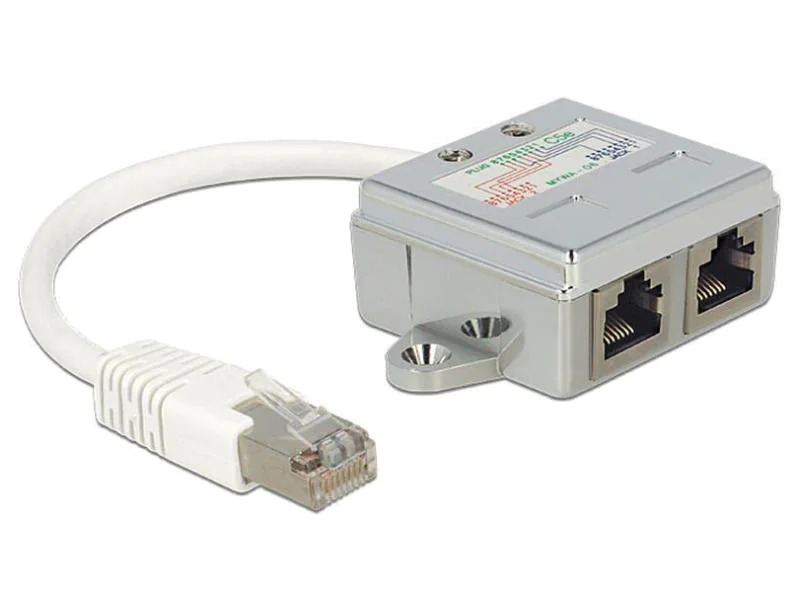 Delock Anschlussverdoppler 2xRJ45, 1x100Mbps LAN, 1xISDN 1 Stück