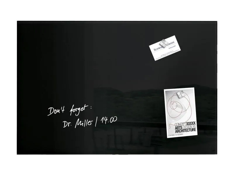 Sigel Magnethaftendes Glassboard artverum 40 cm x 60 cm, Schwarz