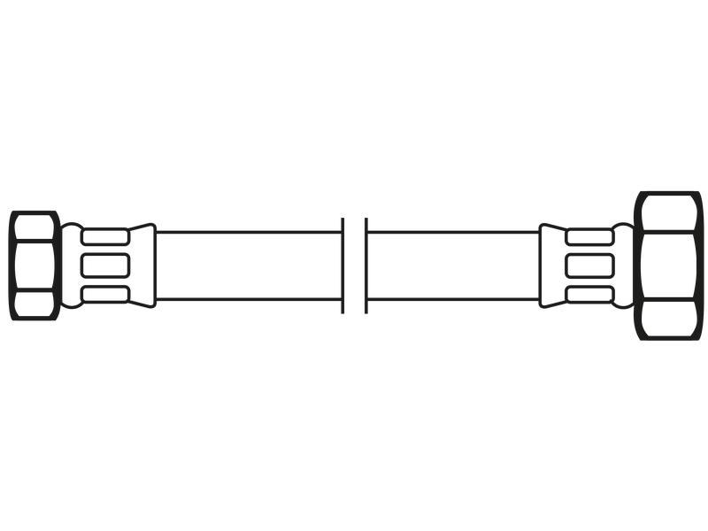 Flexo Anschlussschlauch DN8 IG x IG 3/8 x 1/2 / 20 cm