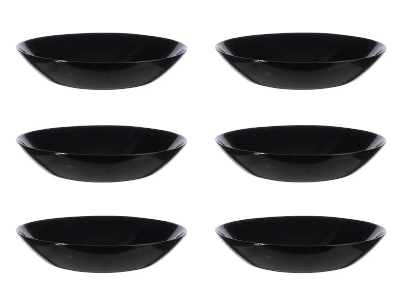 Arcoroc Suppen- &amp; Pastateller Evolution Ø 20 cm, 6 Stück, Schwarz