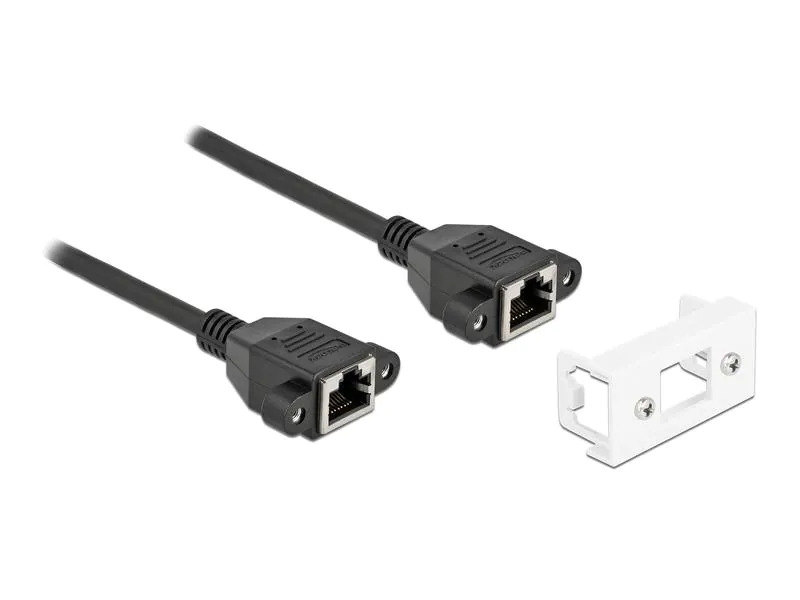 Delock Patchkabel für Easy 45 Modul Cat 6A, S/FTP, 1 m, Schwarz