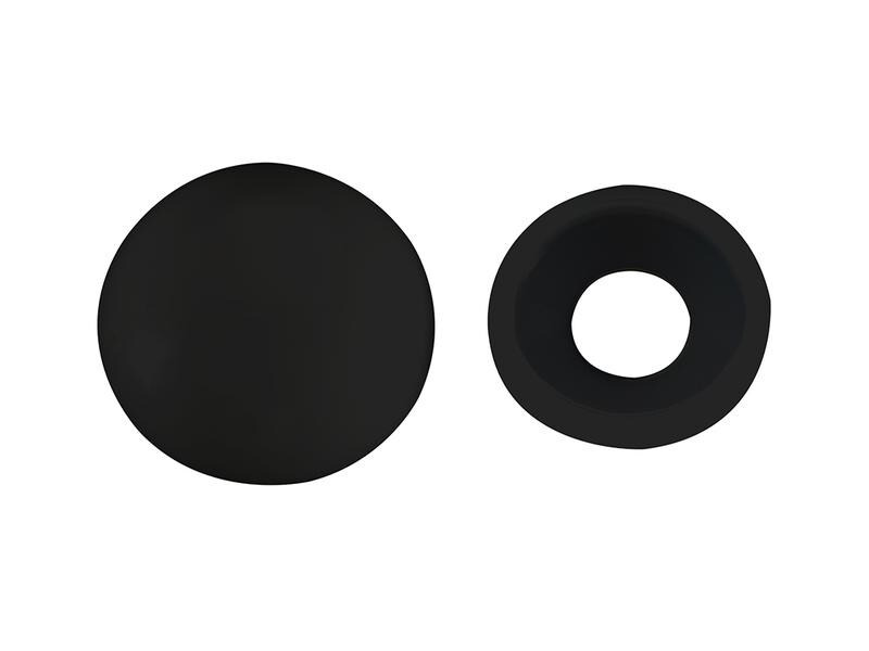 Krafter Abdeckkappen 2-teilig, Schwarz 15 x 5 mm, 8 Stück
