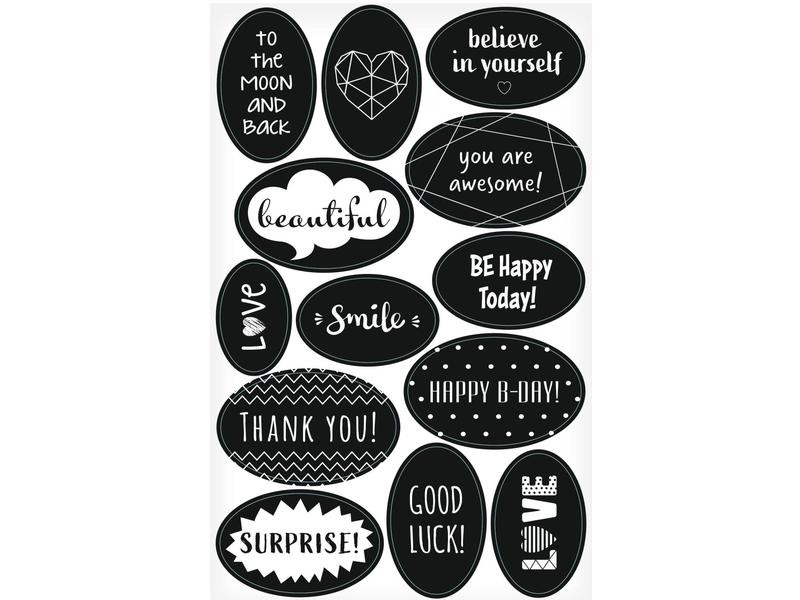 Herlitz Motivsticker Sprüche 13 Sticker, Just Black