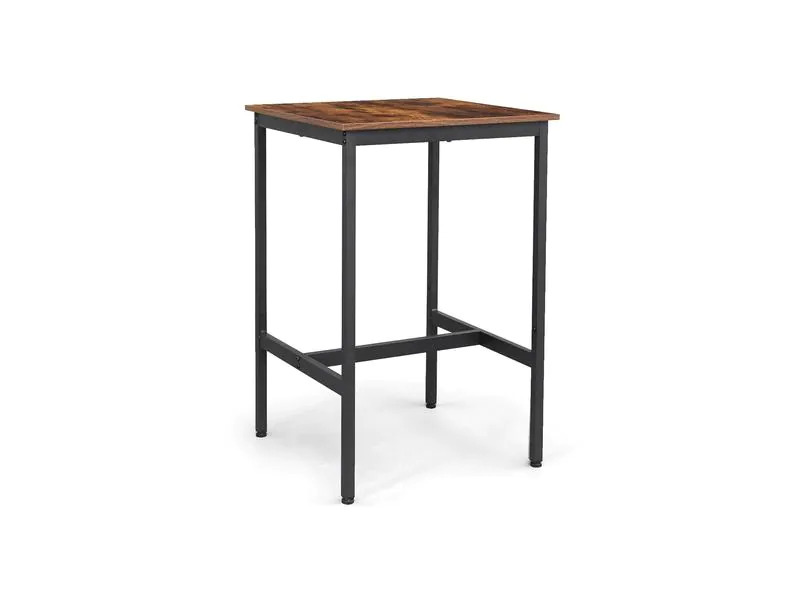 VASAGLE Bartisch 60 x 92 cm, Braun/Schwarz