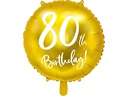 Partydeco Folienballon 80th Birthday Gold/Weiss