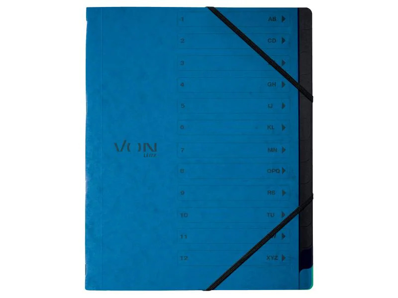 VON Ordnungsmappe mit 12 Fächern, Blau