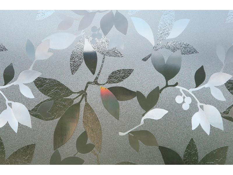 Hubatka Fensterfolie Blätter 46 x 150 cm, Grau/Grün