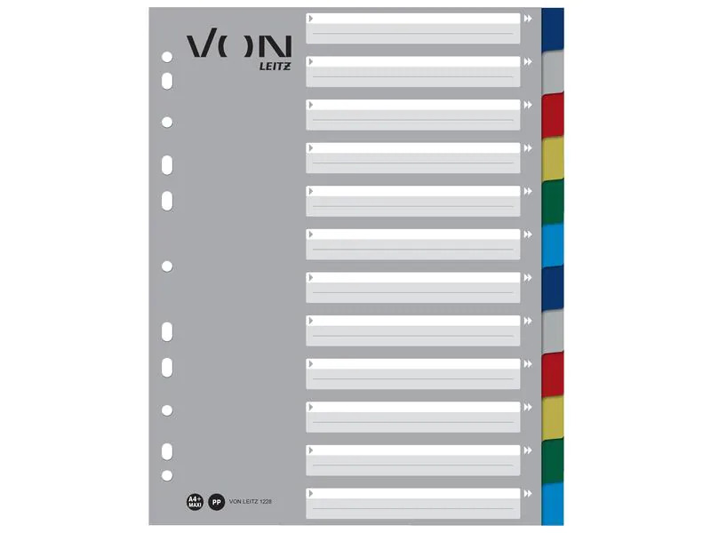 VON Register Blanko, A4, 1-12