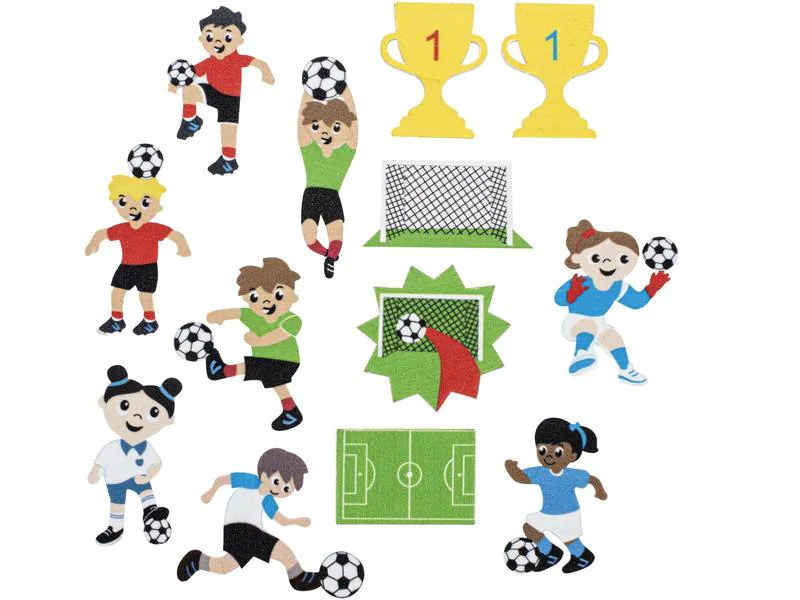 Glorex Moosgummi Sticker Fussball 29-teilig, selbstklebend