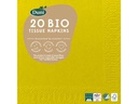 BioPak Papierservietten 24 cm x 24 cm, 20 Stück, Dunkelgelb