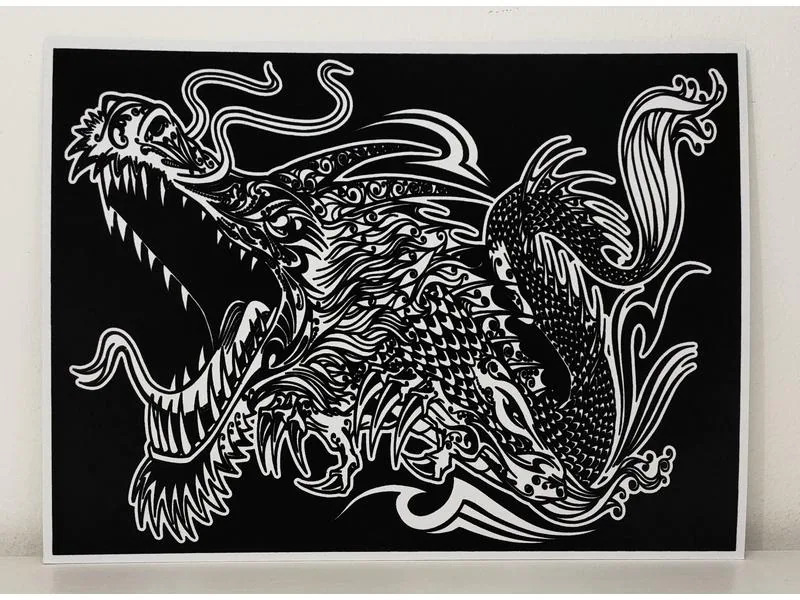 Tataruga Malset Samtbild Drache A3