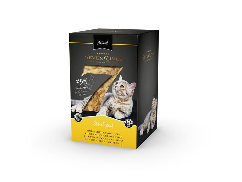 7Lives Nassfutter Sterilised Hühnerfilet-Reis in Hühnerbrühe, 6x60g