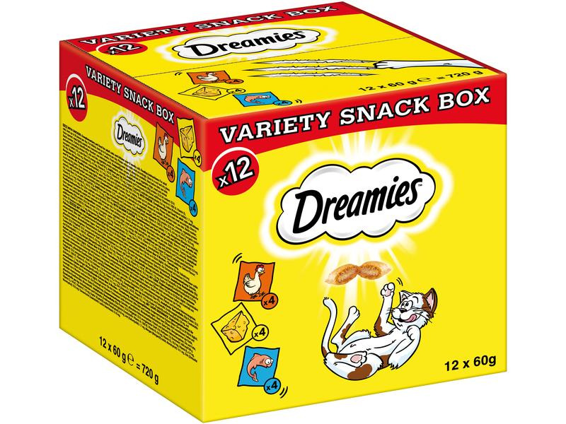 Dreamies Katzen-Snack Varietätenbox, 12 x 60 g