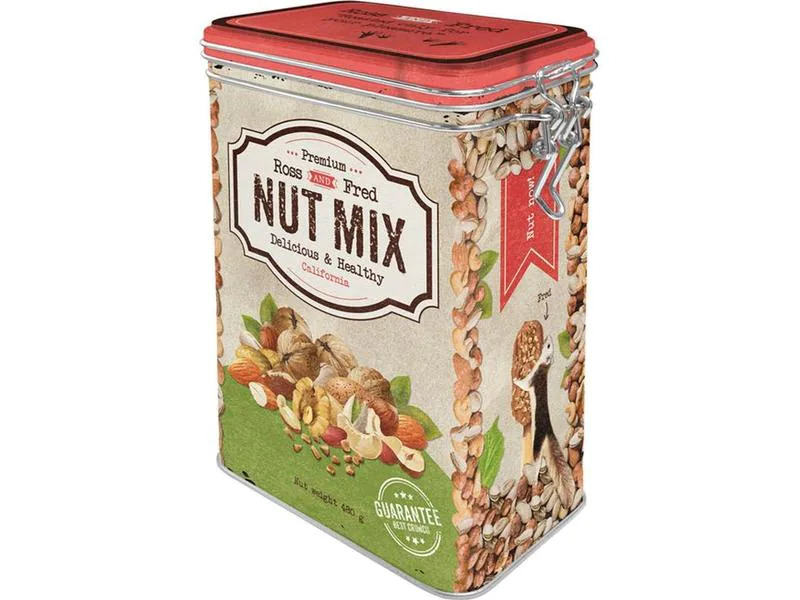 Nostalgic Art Vorratsdose Nut Mix 1.3 l, Beige/Grün/Rot