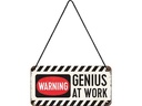 Nostalgic Art Schild Genius at Work 20 x 10 cm, Metall