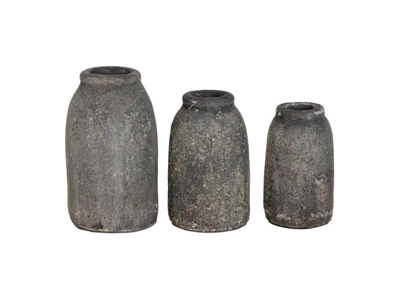House Nordic Vase Velas 3 Stück, Dunkelgrau
